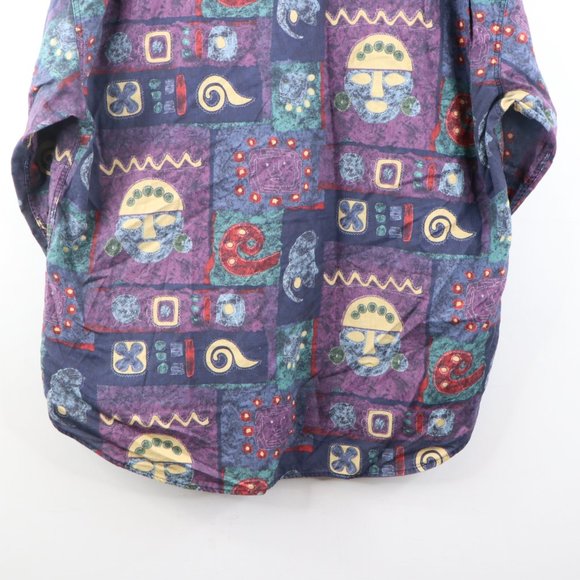 Vintage Abstract Geometric All Over Button Shirt - Picture 6 of 6